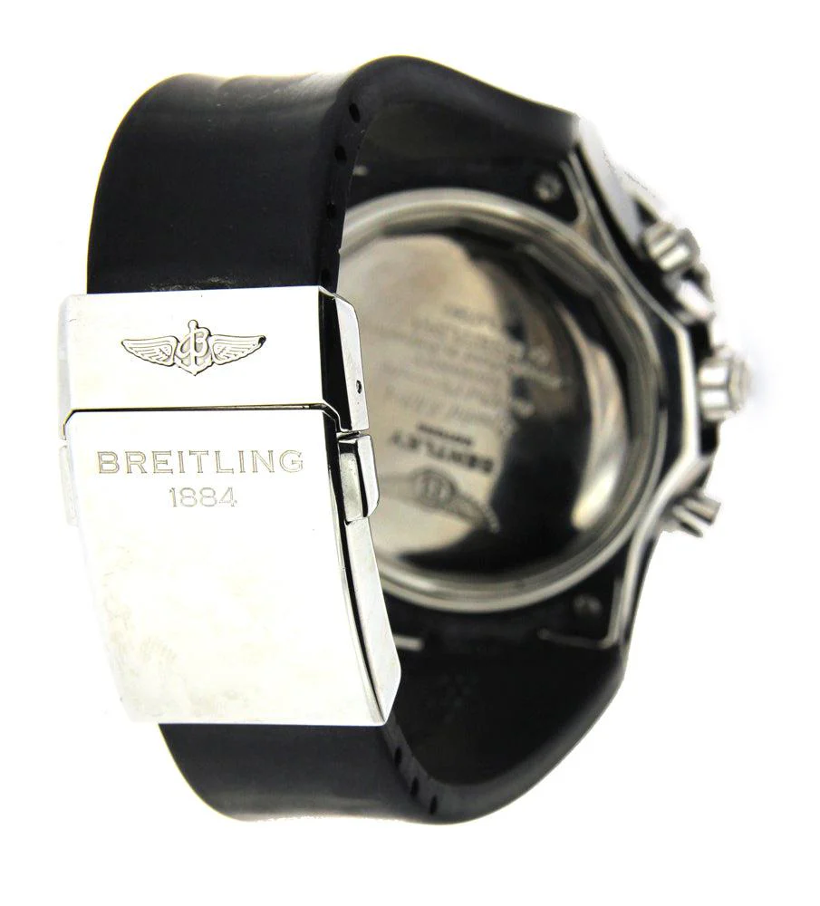 Breitling Bentley GMT 49MM A47362 Black Arabic Dial Diamond Bezel Black Rubber Strap - Image 3