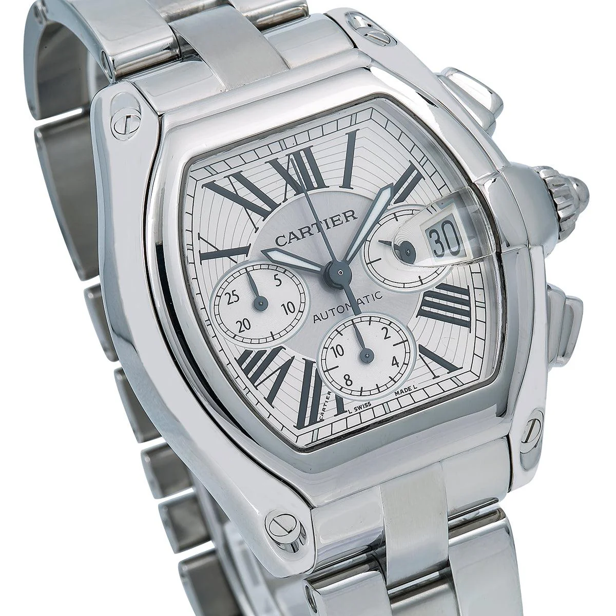 Cartier Roadster 43MM W62019X6 Silver Roman Dial Stainless Steel Bracelet - Image 3