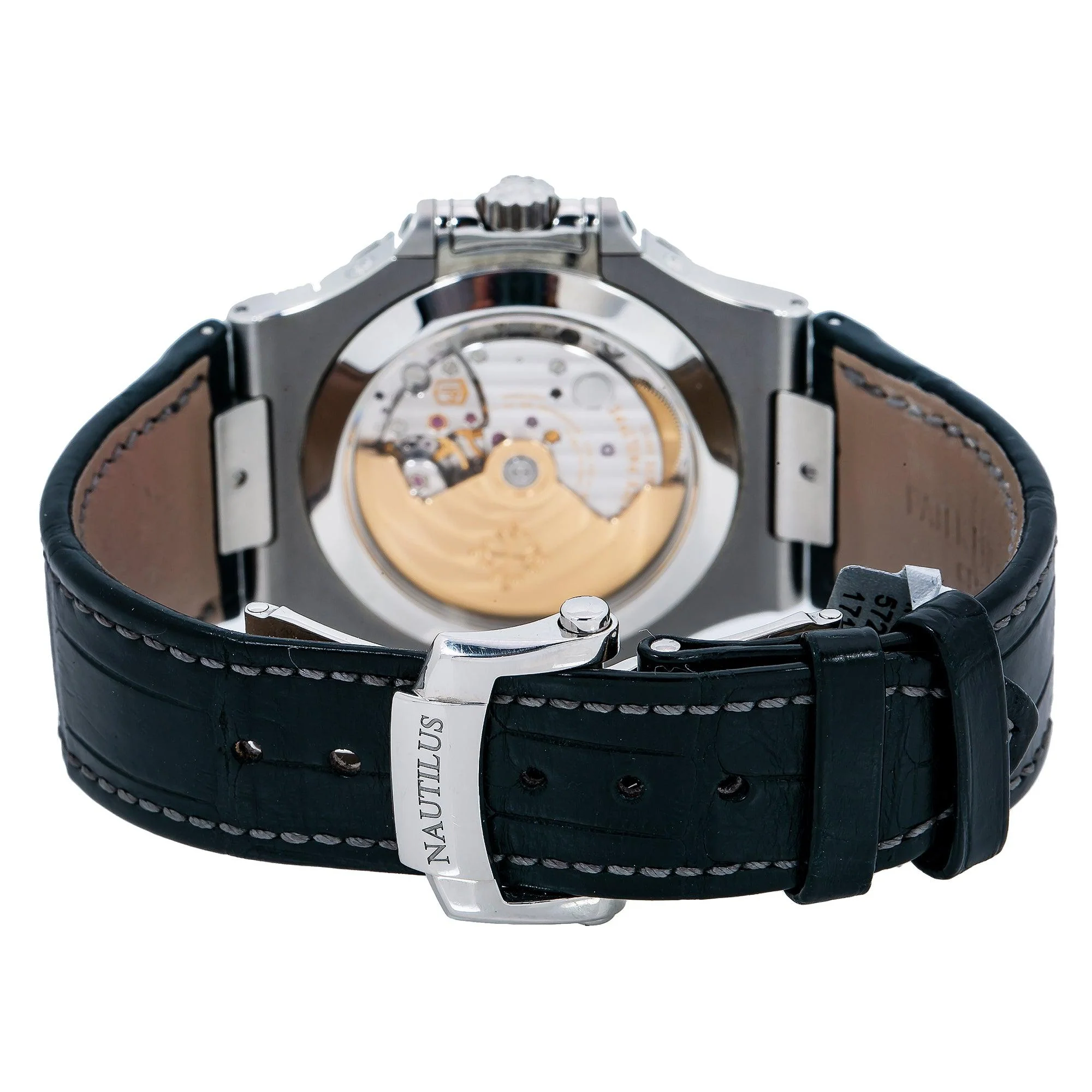 Patek Philippe Nautilus 40.5MM 5726A-001 Black Dial Stainless Steel Bezel Black Alligator Leather Strap - Image 5