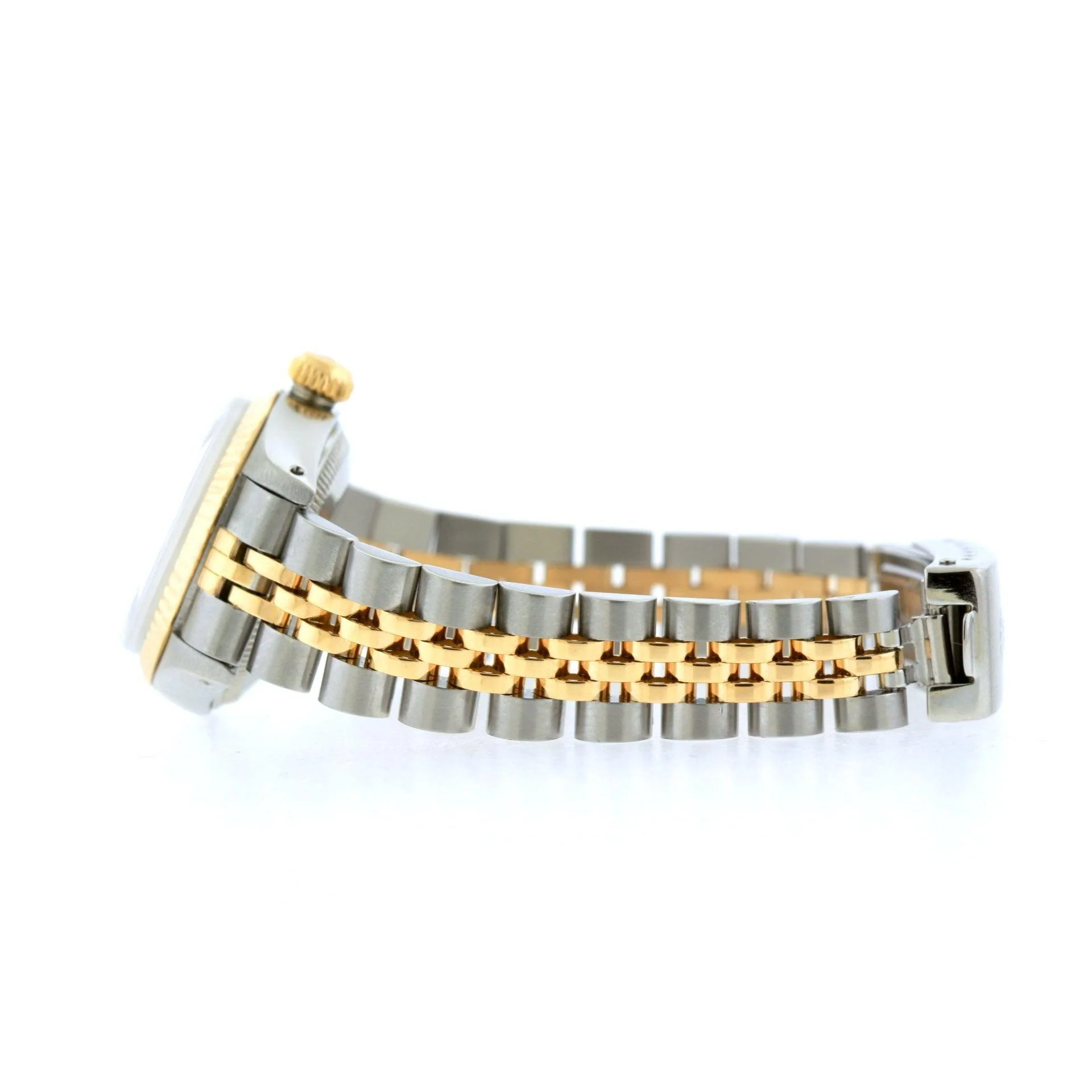 Rolex Datejust 26MM 6917 White Mother of Pearl Diamond Dial Fluted Bezel Two Tone Yellow Gold Jubilee Bracelet - Image 3