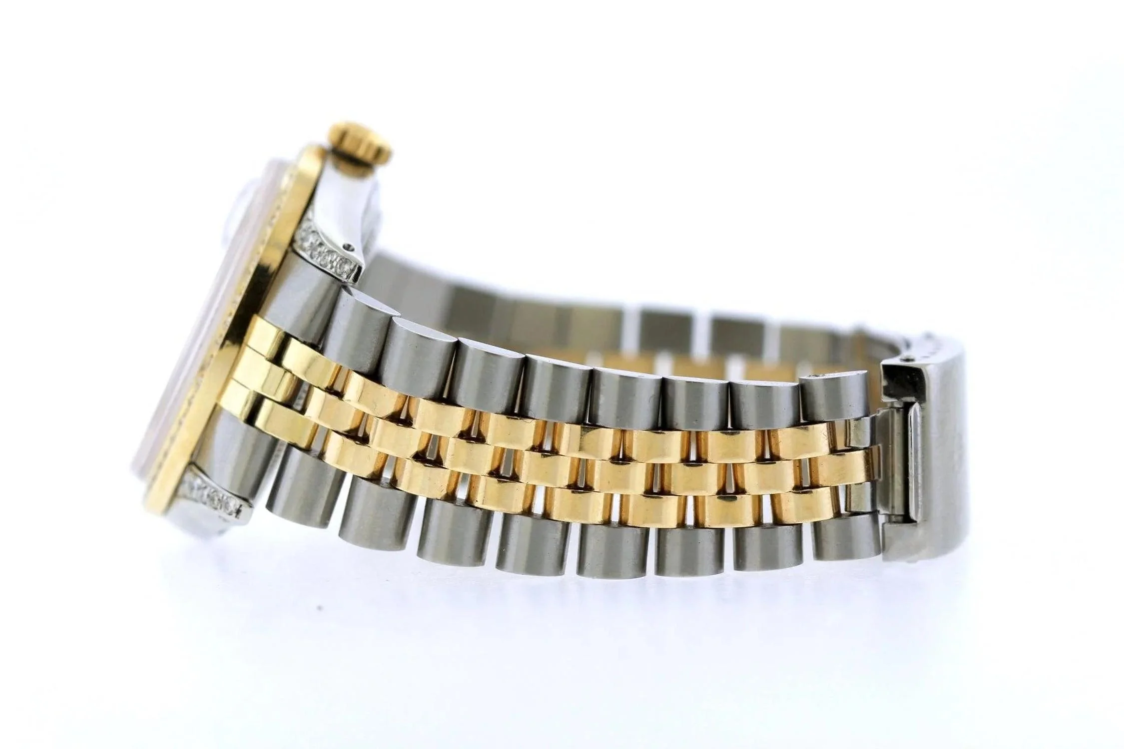 Rolex Datejust 36MM 16233 Champagne Pattern Roman Dial Diamond Bezel Two Tone Yellow Gold Jubilee Bracelet 1.2ct - Image 3
