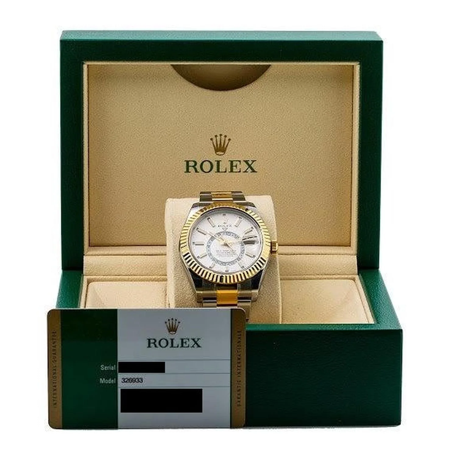 Rolex Sky-Dweller 42MM 326933 White Dial Fluted Bezel Two Tone Yellow Gold Oyster Bracelet - Image 6