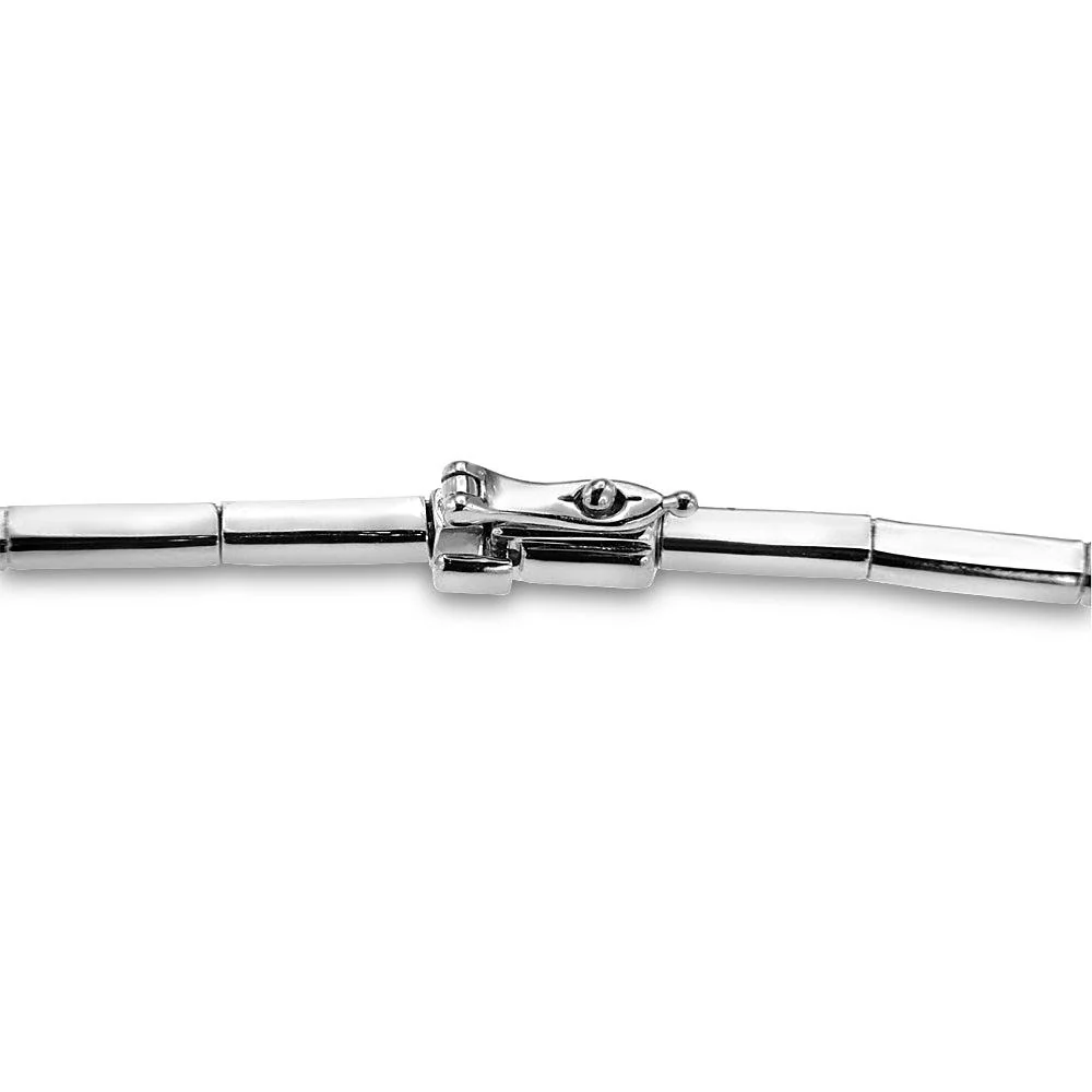 18K White Gold Round Cut Diamond Necklace 2.89CT - Image 4